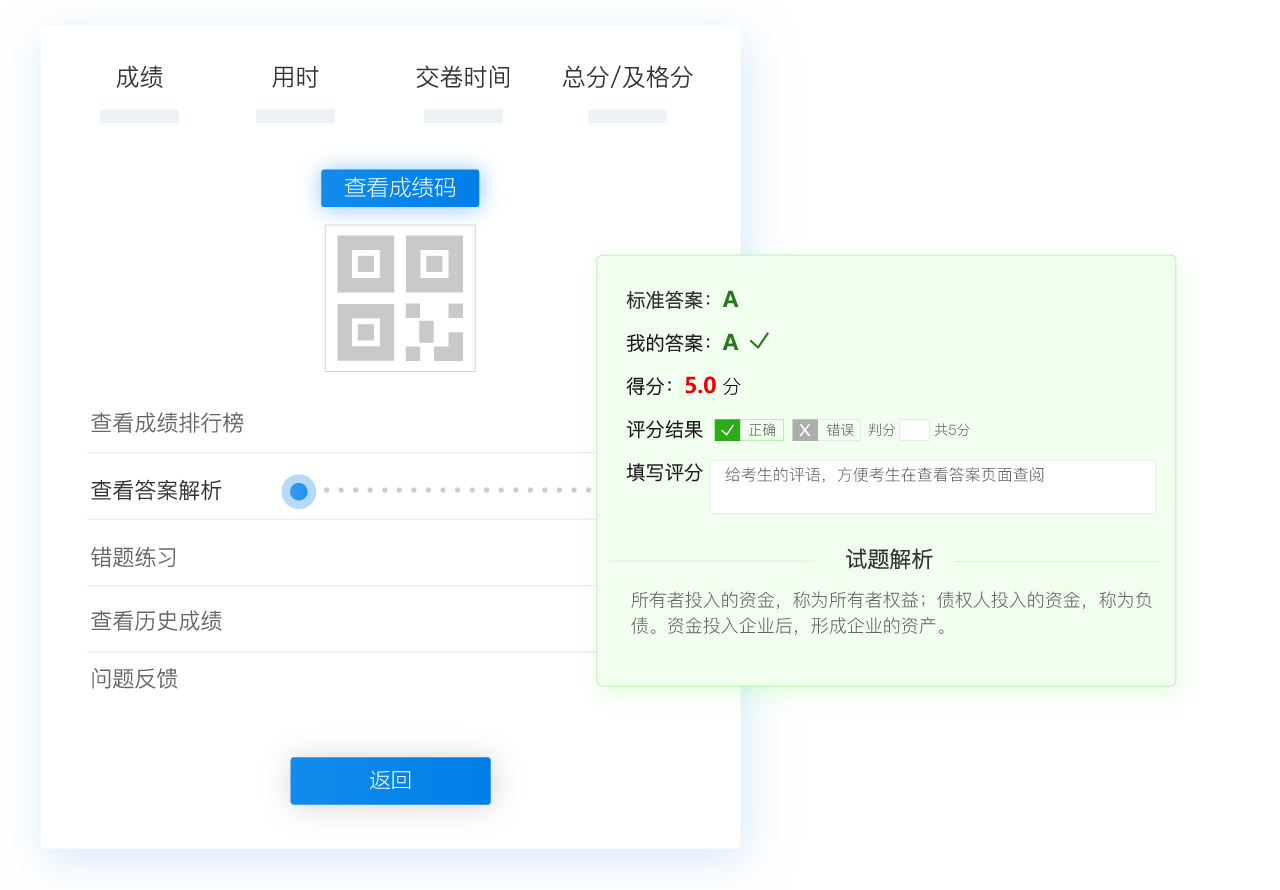 在線考試報表